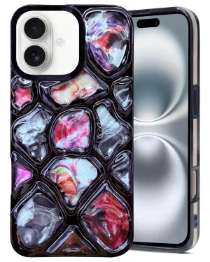 Futuristic style For Apple iPhone 16 Back Cover Case ( Dual Design Glitter Sparkle and Detachable Diamond Print Case | Soft and Flexible)