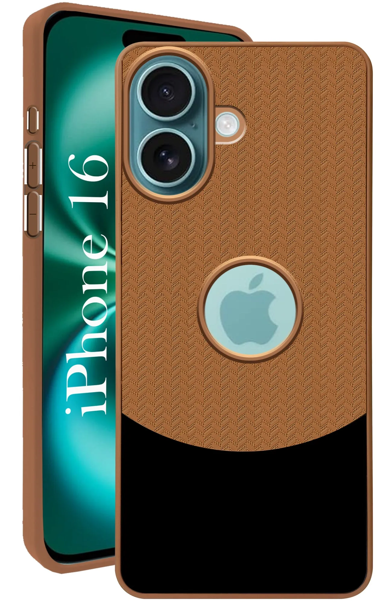 Dual Layer For Apple iPhone 16 Back Cover Case (Elegant PU Leather Finish | Premium Minimalist Professional | Camera Protection Bump)