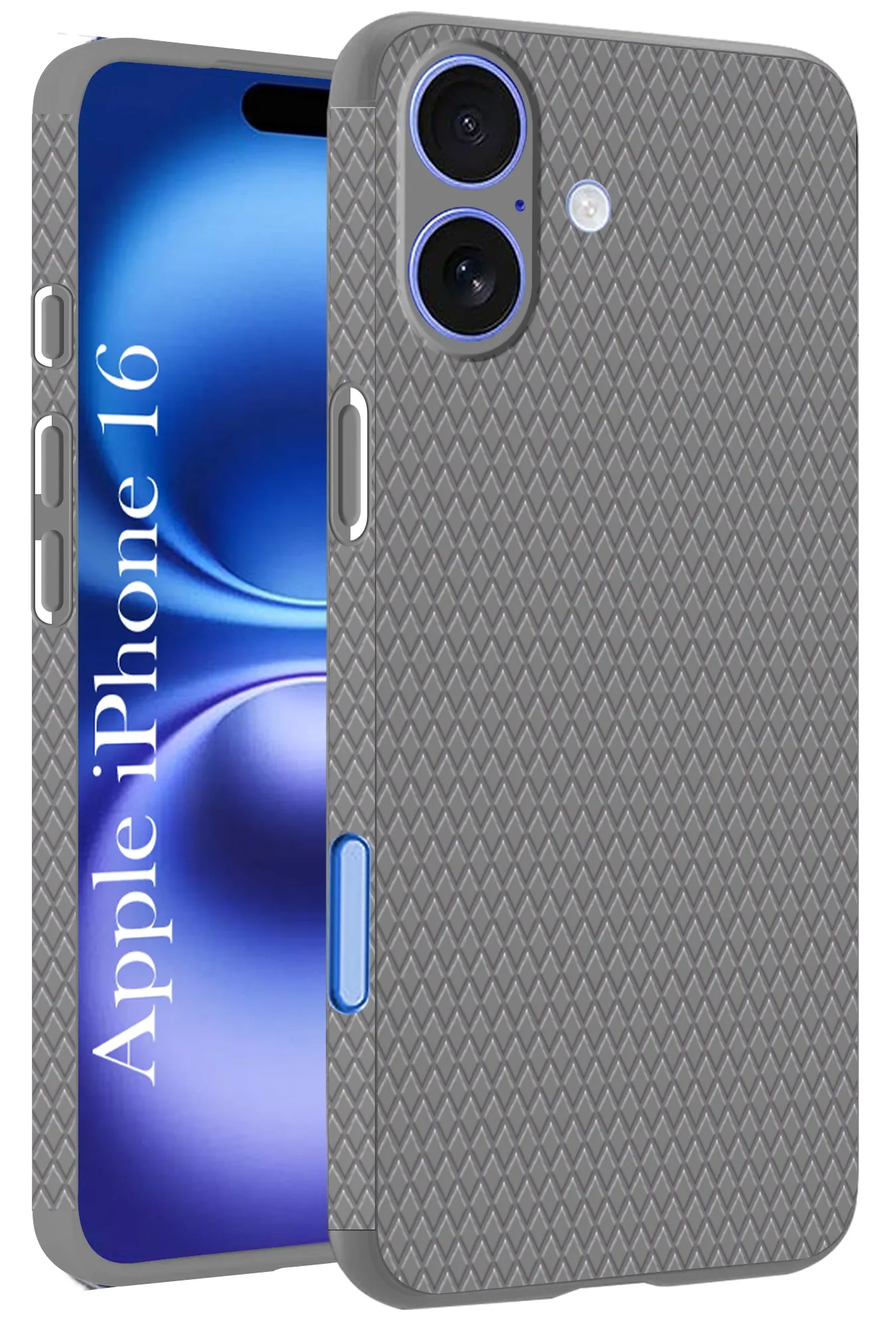 For Apple iPhone 16 Back Cover Case (Liquid Silicone | Side Grip | Camera Protection) Luxury Texture Finish Luxury Edge Texture