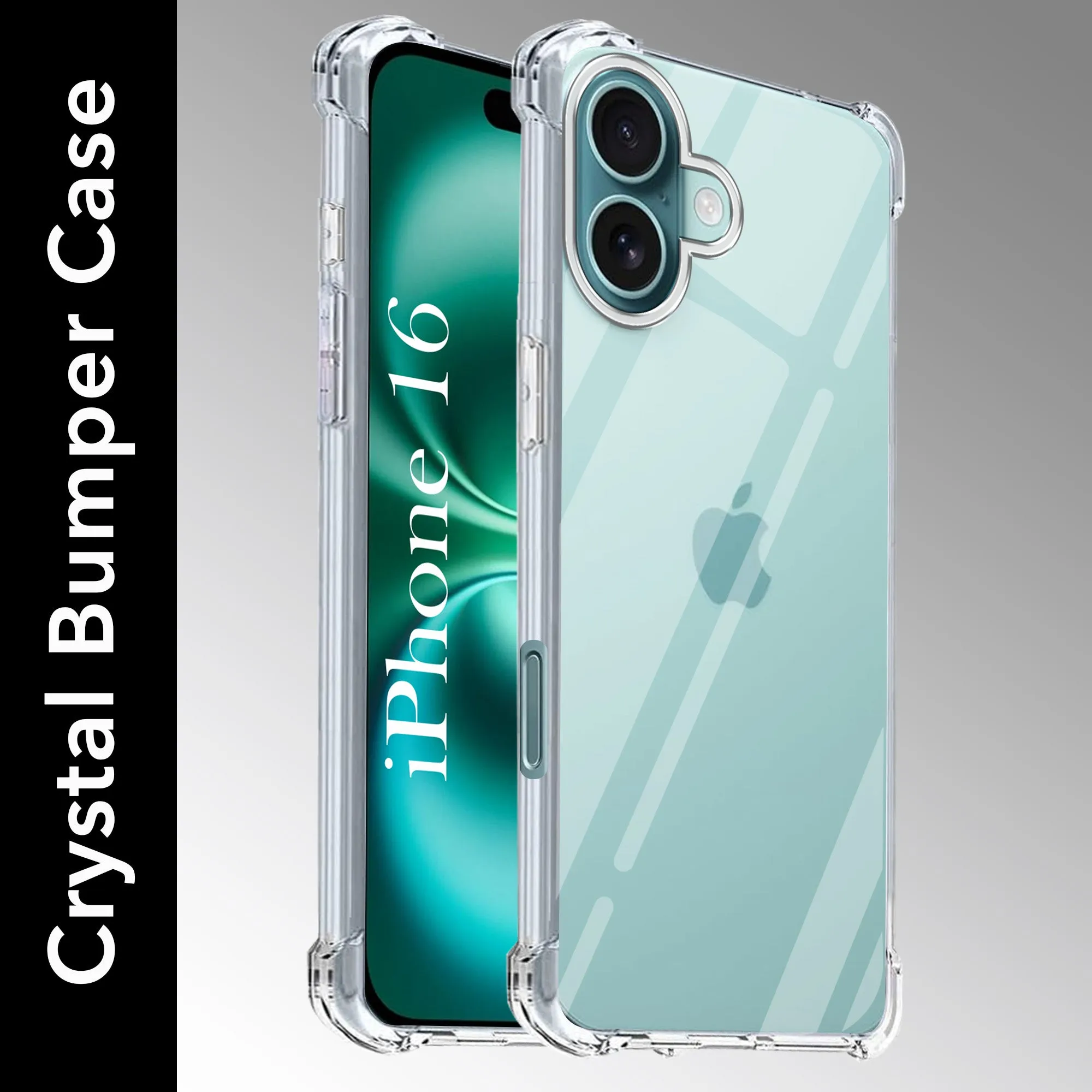 For Apple iPhone 16 Back Cover (Shockproof Crystal Clear  Case |  Drop & Camera Protection | Hard Polycarbonate) Flexible Grip Form