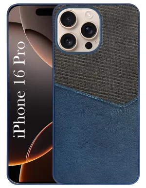 Classic Style For Apple iPhone 16 Pro Back Cover Case (Dual PU Leather Stitch | Professional Minimalist | Soft and Flexible)