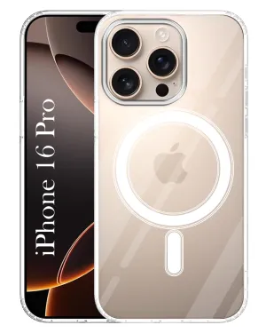 For Apple iPhone 16 Pro Back Cover Case ( MagSafe Compatible Wireless Charging | Hybrid Camera Bump Protection | Shockproof Polycarbonate Material) Soft Edge Non slip grip