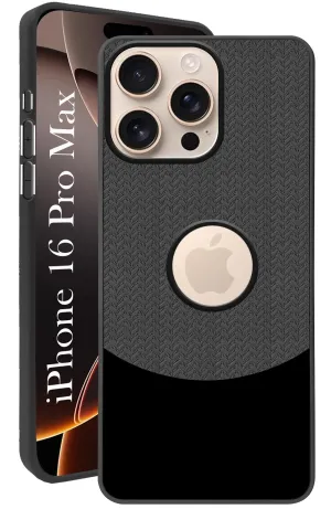 simple design For Apple iPhone 16 Pro Max Back Cover Case (Elegant PU Leather Finish | Premium Minimalist Professional | Camera Protection Bump)