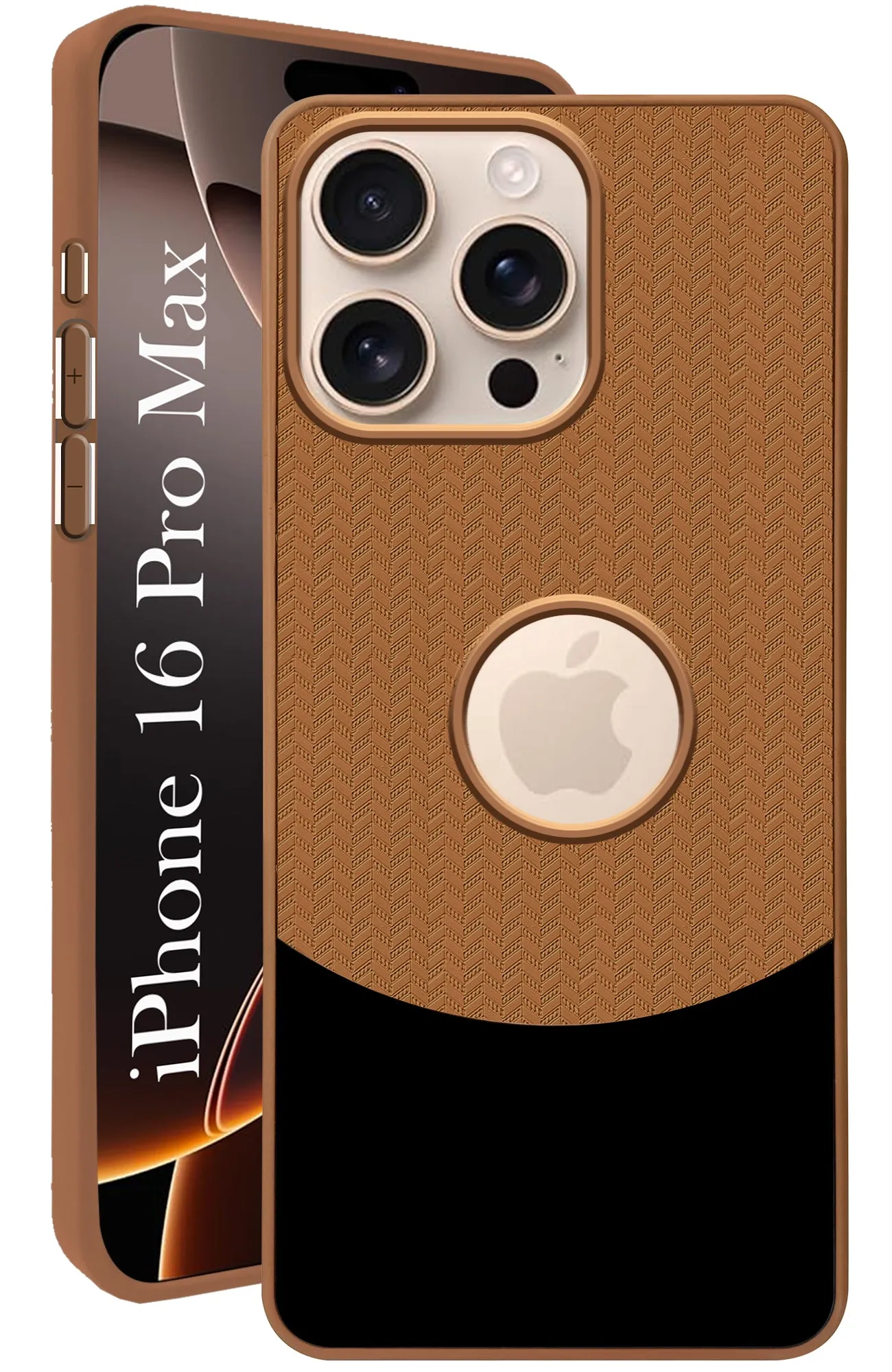 Rugged Build For Apple iPhone 16 Pro Max Back Cover Case (Elegant PU Leather Finish | Premium Minimalist Professional | Camera Protection Bump)