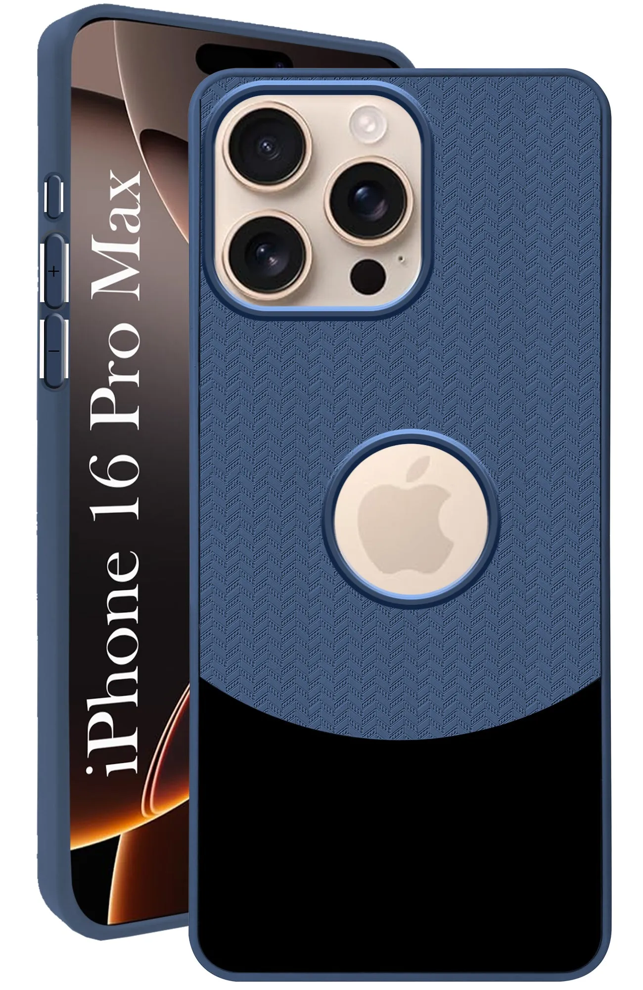 simple design Soft touch layer For Apple iPhone 16 Pro Max Back Cover Case (Elegant PU Leather Finish | Premium Minimalist Professional | Camera Protection Bump)