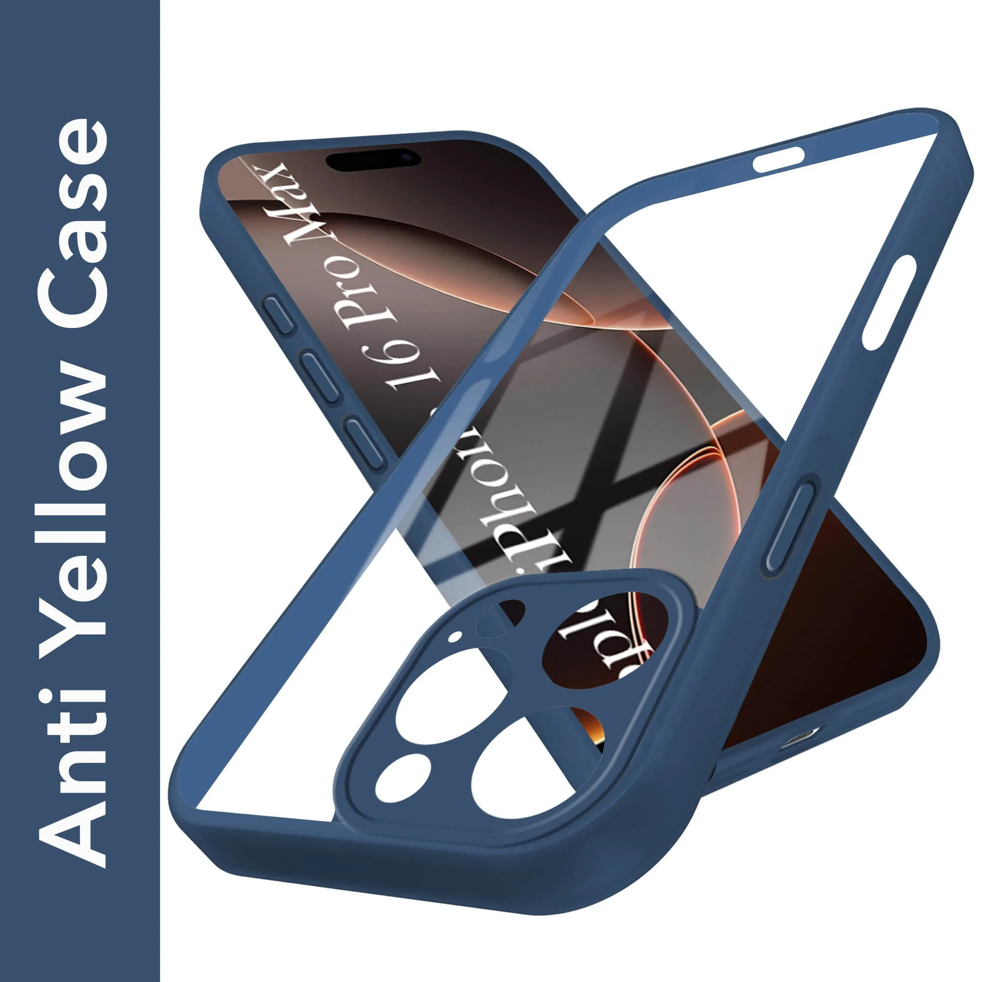 For Apple iPhone 16 Pro Max Back Cover Case (Lifetime Anti Yellow | Anti Scratch | Crystal Clear Shockproof) Stylish frame Unique Artwork