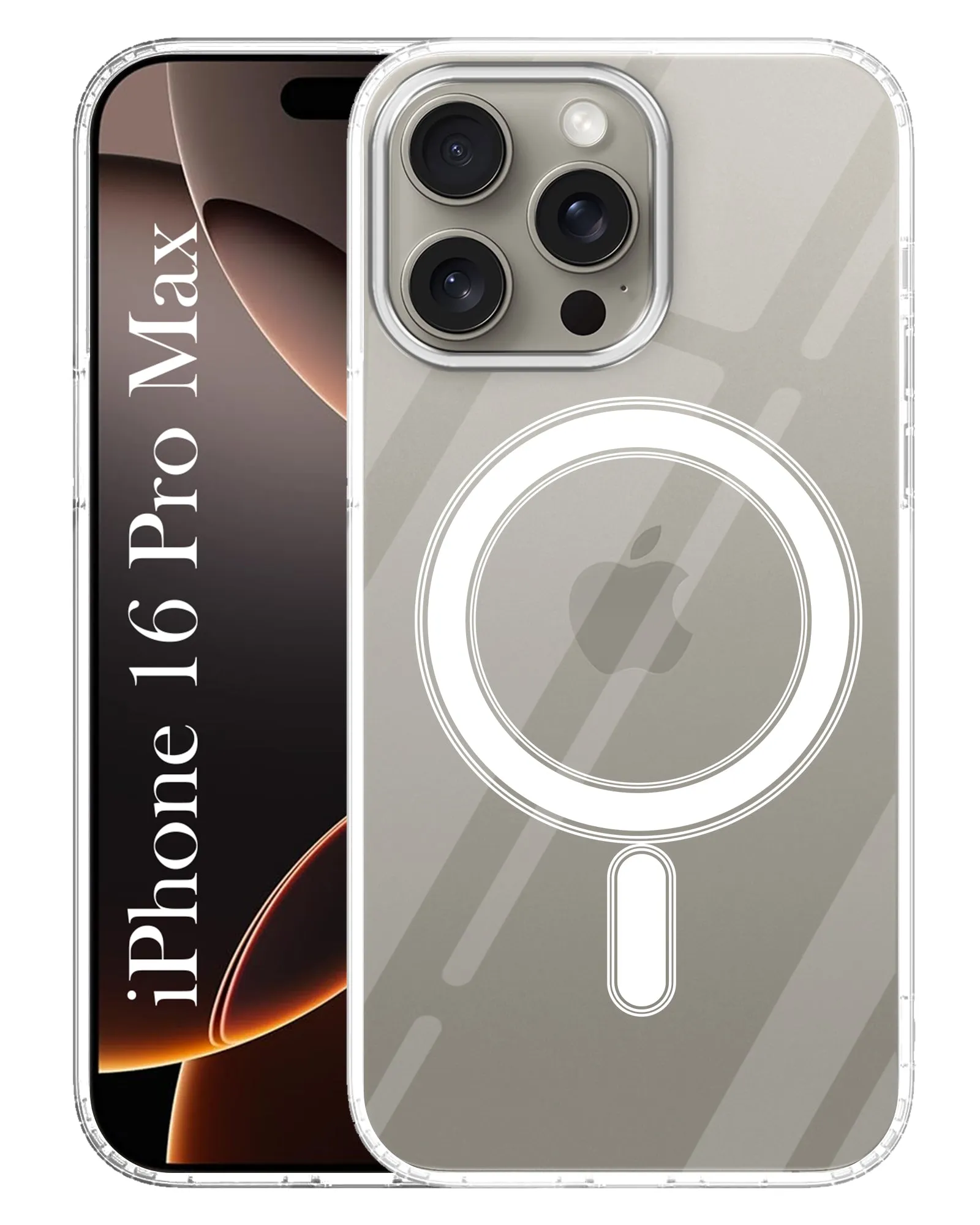 For Apple iPhone 16 Pro Max Back Cover Case ( MagSafe Compatible Wireless Charging | Hybrid Camera Bump Protection | Shockproof Polycarbonate Material) Outdoor Design Luxury Texture