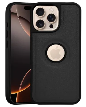 For Apple iPhone 16 Pro Max Back Cover Case (Minimalist Design Stitched Leather | Shockproof Raised Edges for Camera & Screen Protection) Smooth Grip Shock Resistant Build