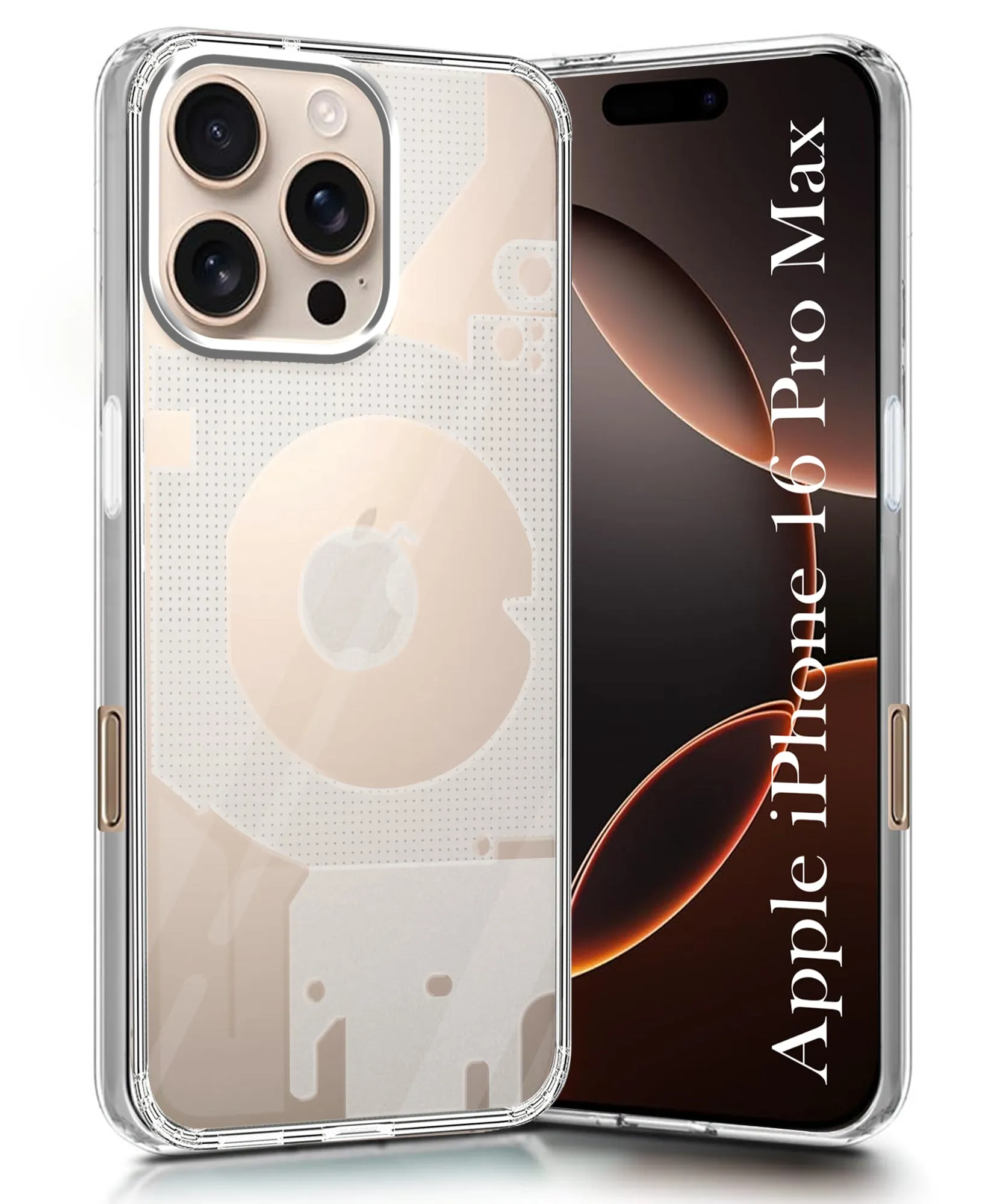 For Apple iPhone 16 Pro Max Back Cover (Silicone Matte Shockproof Case with Camera Protection | Soft and Flexible | Transparent) Portable Grip Matte Feel