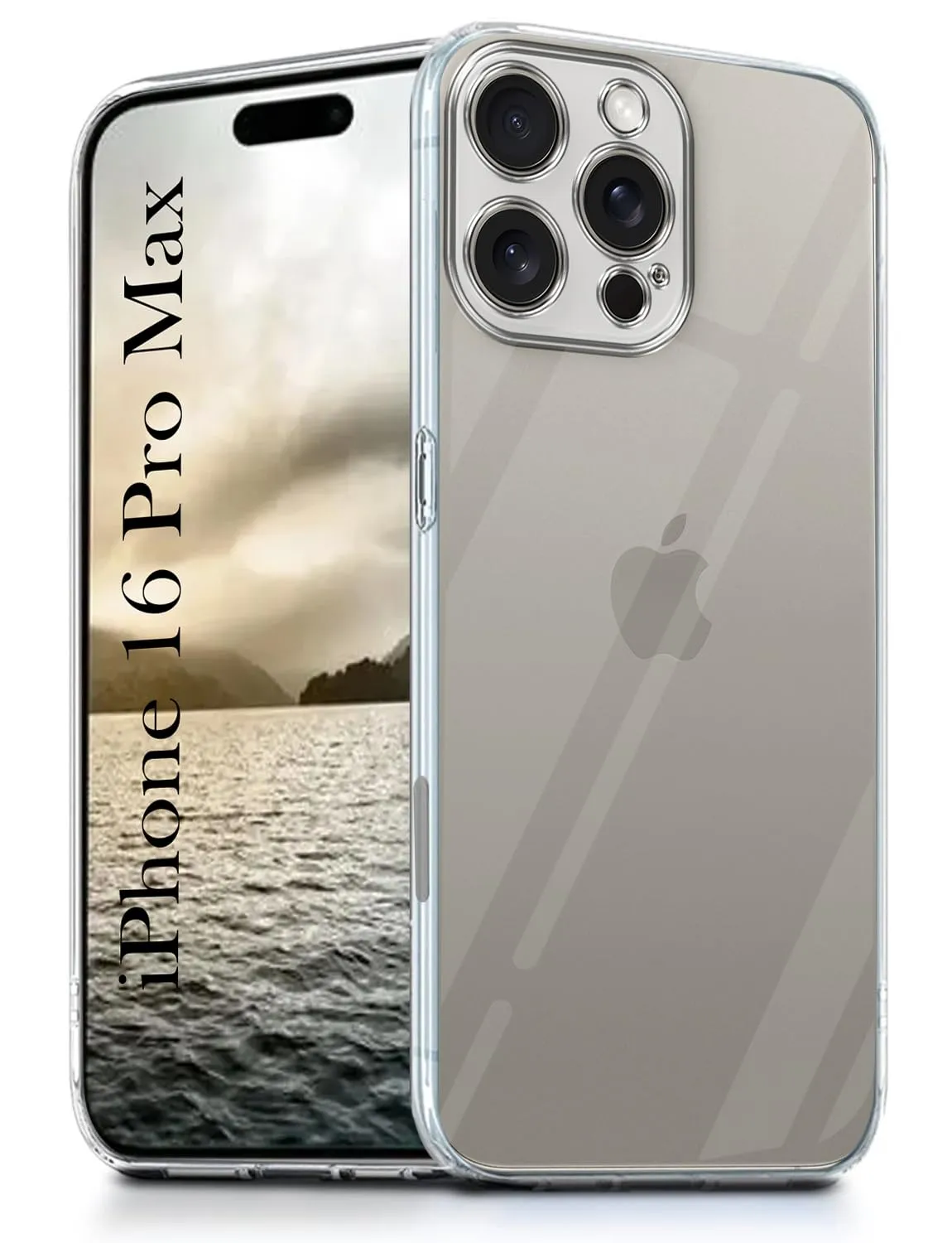 Light Design Premium Feel For Apple iPhone 16 Pro Max  Back Cover (Silicone Matte Shockproof Case with Camera Protection | Soft and Flexible | Transparent)