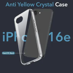 Protective Shell Design Compact Fit For Apple iPhone 16e Back Cover Case (Hard Anti Yellow Clear Case | Sleek Hard Crystal Clear | Drop & Camera Protection | Shockproof Polycarbonate)