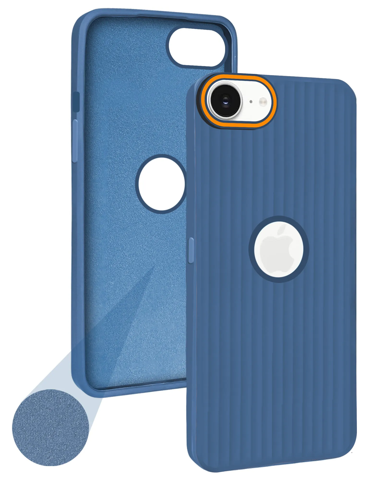 Fashion Detail Textured Finish For Apple iPhone 16e  Back Cover Case (Minimalist Professional Look | Inside Fiber Cloth | Camera Protection Bump | Line Texture)