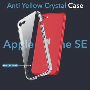 For Apple iPhone SE 2020 | SE 2022  Back Cover Case (Hard Anti Yellow Clear Case | Drop & Camera Protection | Shockproof Polycarbonate) Urban Texture Sleek Feel