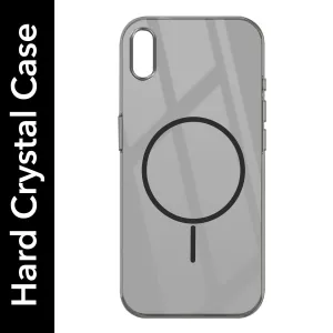 For Apple iPhone Xs Back Cover Case (Crystal Clear Case | MagSafe Wireless Charging Support | Hard Anti Yellow | Camera Protection Bump) Classic Texture