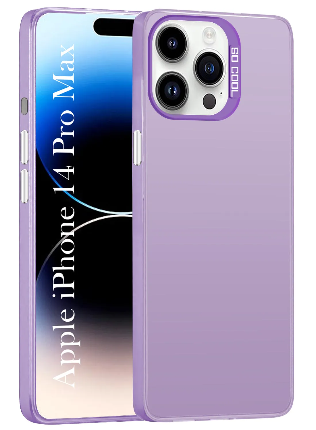 For iPhone 14 Pro Max Back Cover Case (Velvet Touch | Professional Glossy Finish | Camera Protection Bump) Matte Feel Flexible Texture