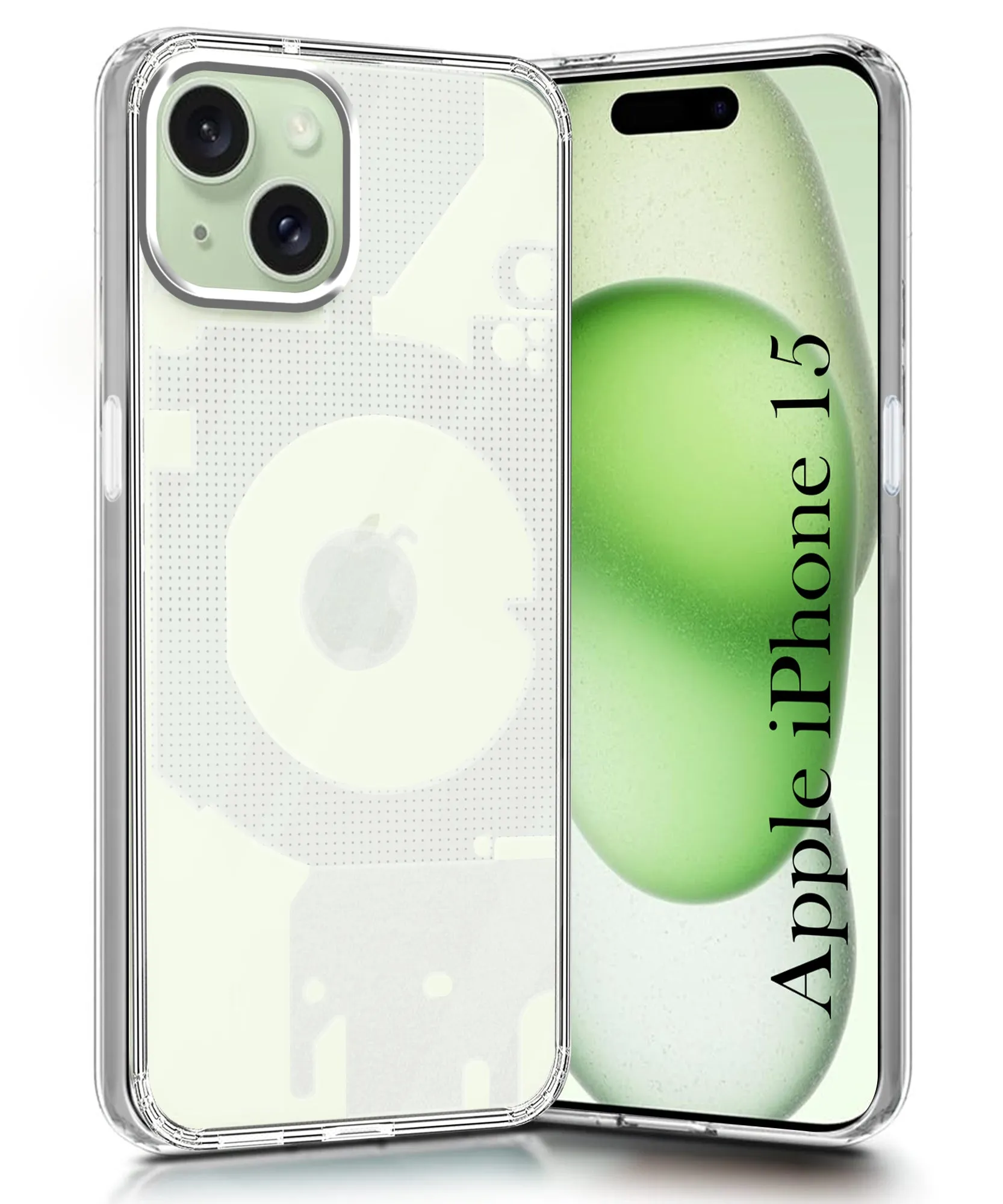 For iPhone 15 Back Cover (Silicone Matte Shockproof Case with Camera Protection | Soft and Flexible | Transparent) Minimal Shield