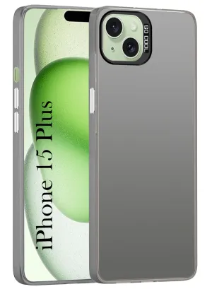 Protective Material For iPhone 15 Plus Hard Back Cover Case (Velvet Touch | Professional Glossy Finish | Camera Protection Bump)