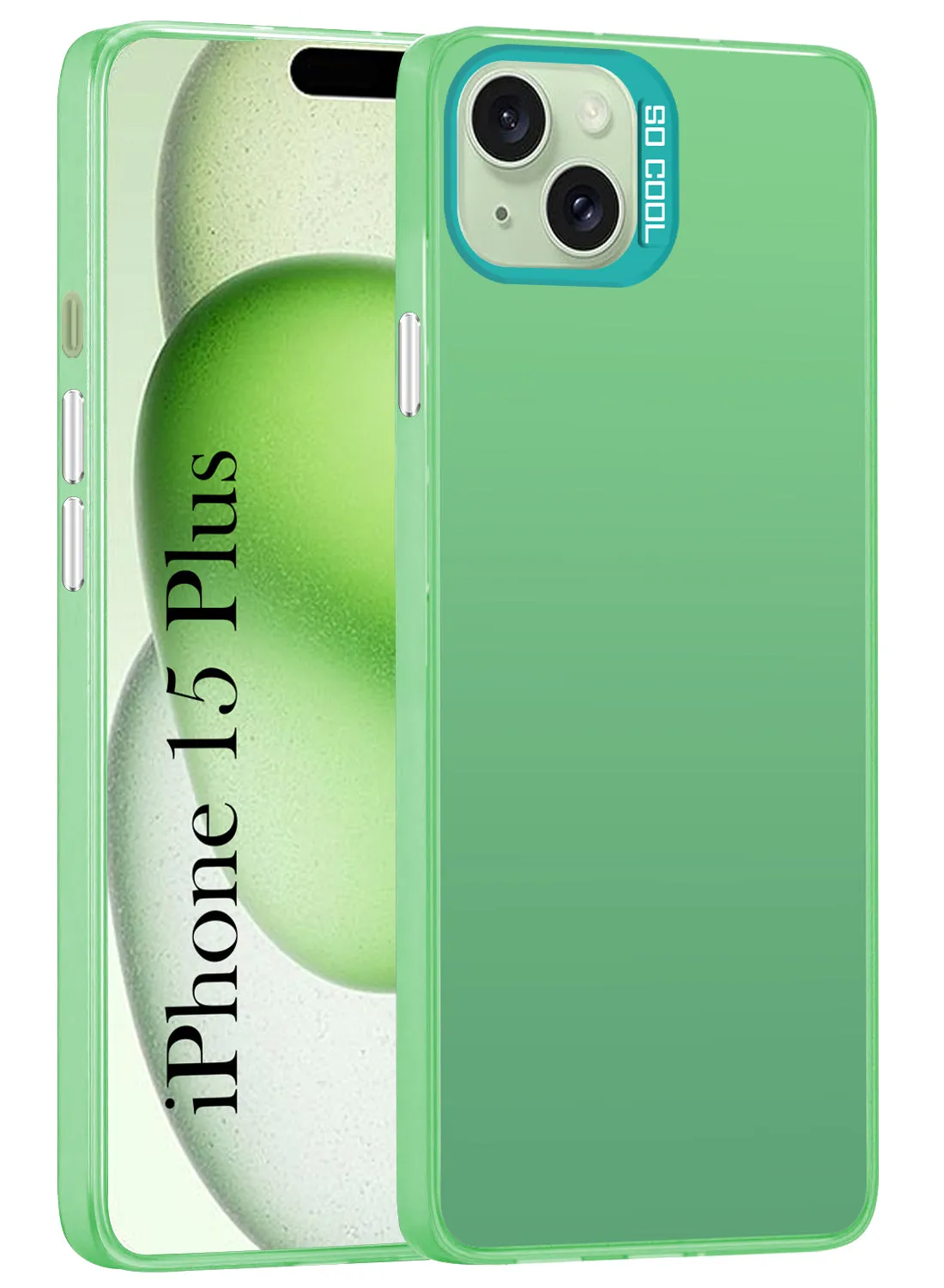 For iPhone 15 Plus Hard Back Cover Case (Velvet Touch | Professional Glossy Finish | Camera Protection Bump) Sleek Grip