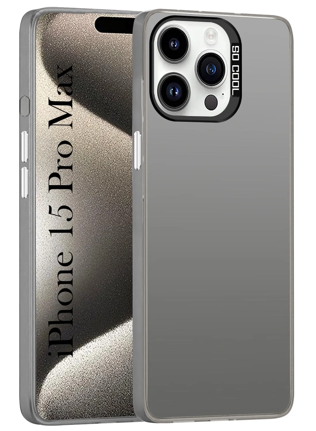 For iPhone 15 Pro Max Hard Back Cover Case (Velvet Touch | Professional Glossy Finish | Camera Protection Bump) Sleek Appearance Textured Comfort