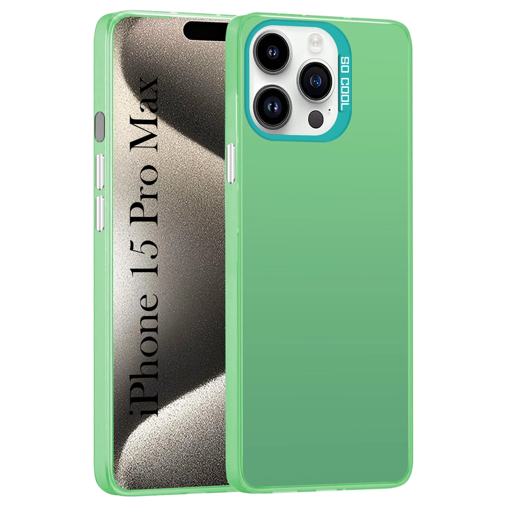 Soft Grip Layer For iPhone 15 Pro Max Hard Back Cover Case (Velvet Touch | Professional Glossy Finish | Camera Protection Bump)