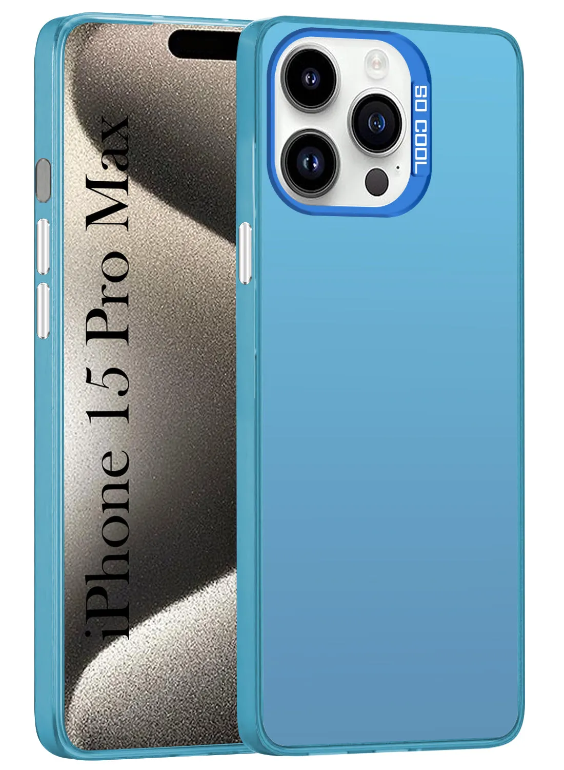 For iPhone 15 Pro Max Hard Back Cover Case (Velvet Touch | Professional Glossy Finish | Camera Protection Bump) Lightweight Build