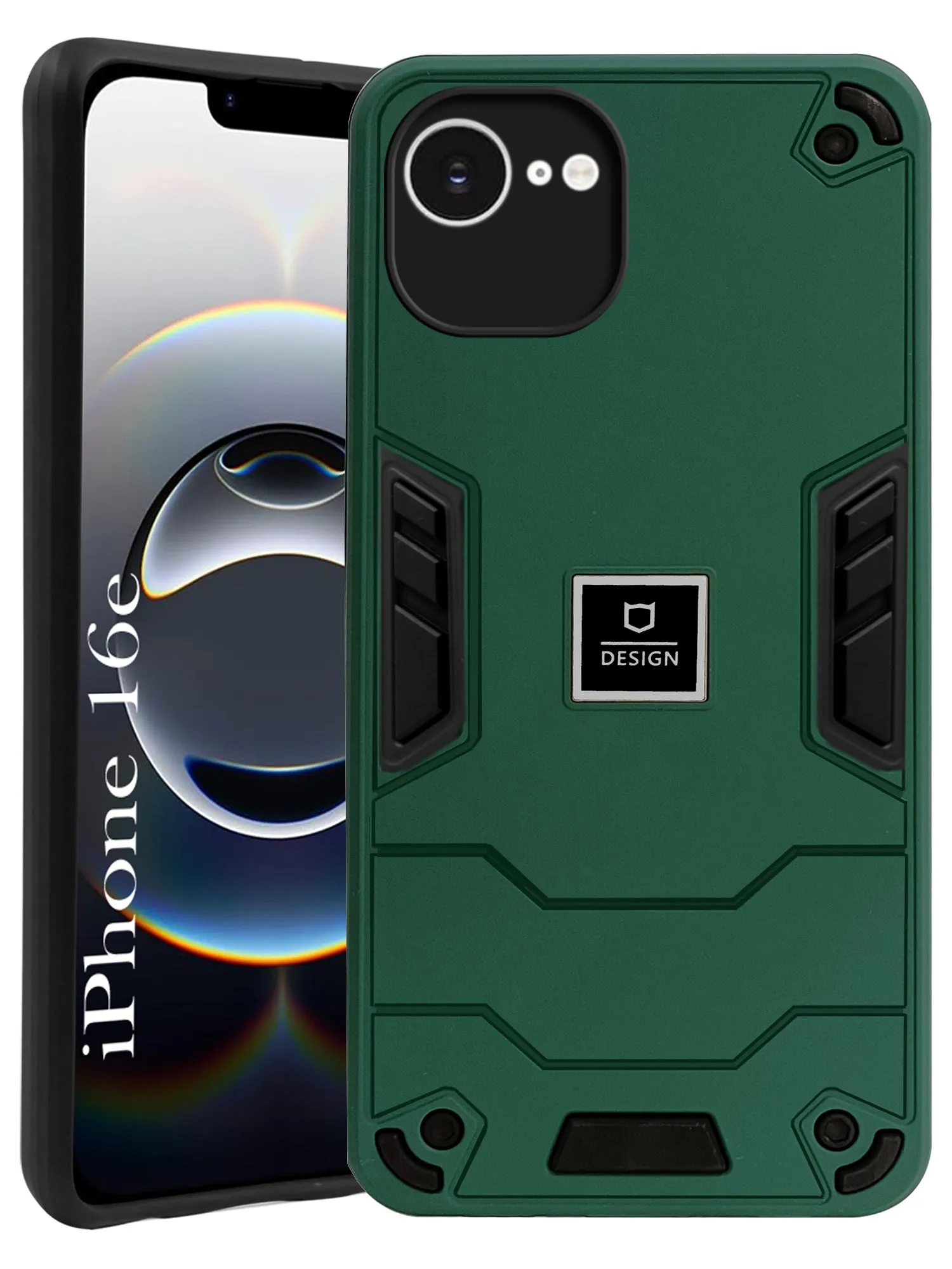 For iPhone 16e Back Cover Case (Hybrid Armor | Slim Dual Layer | Shockproof Lightweight) Matte Build Modern Grip