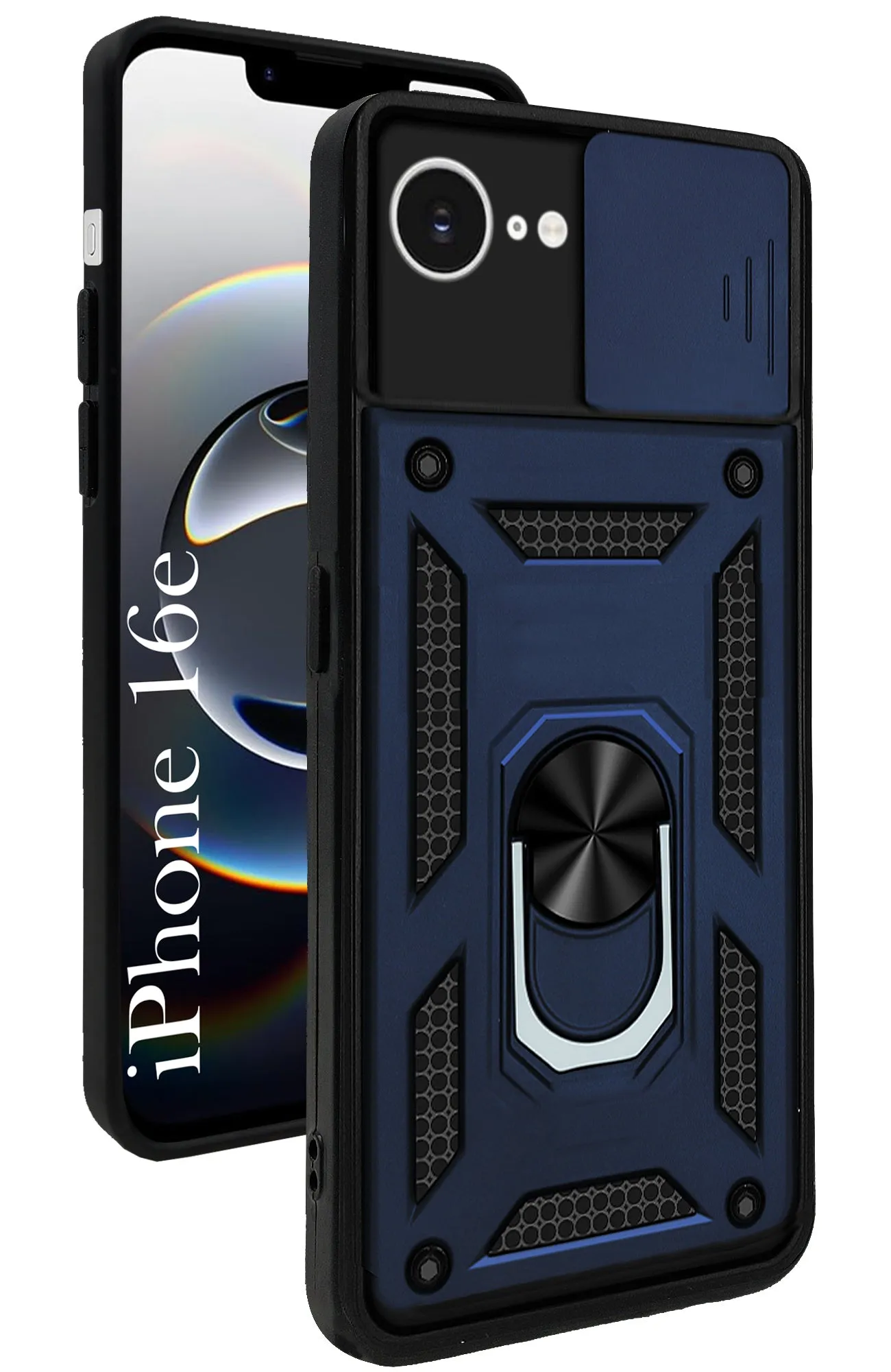 For iPhone 16e Back Cover Case (Hybrid Dual Armor Polycarbonate) Light Edge