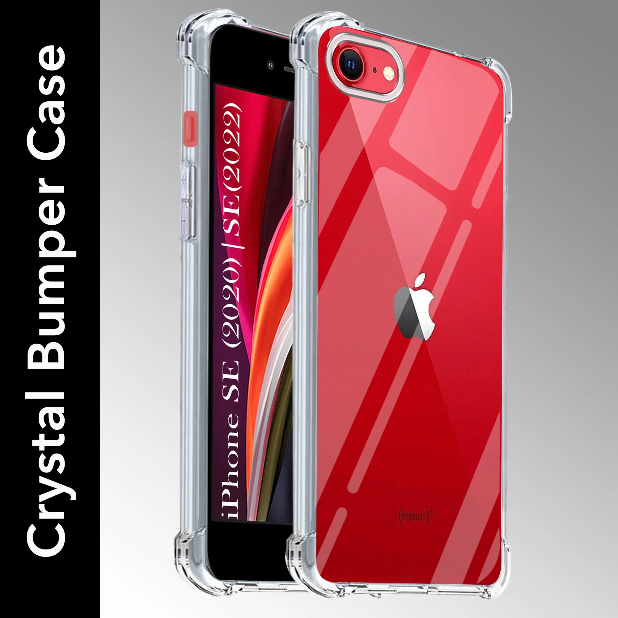 For iPhone SE 2020 | SE 2022  Back Cover (Shockproof Crystal Clear Case |  Drop & Camera Protection | Hard Polycarbonate) Impact Cushion Minimal Edge Design