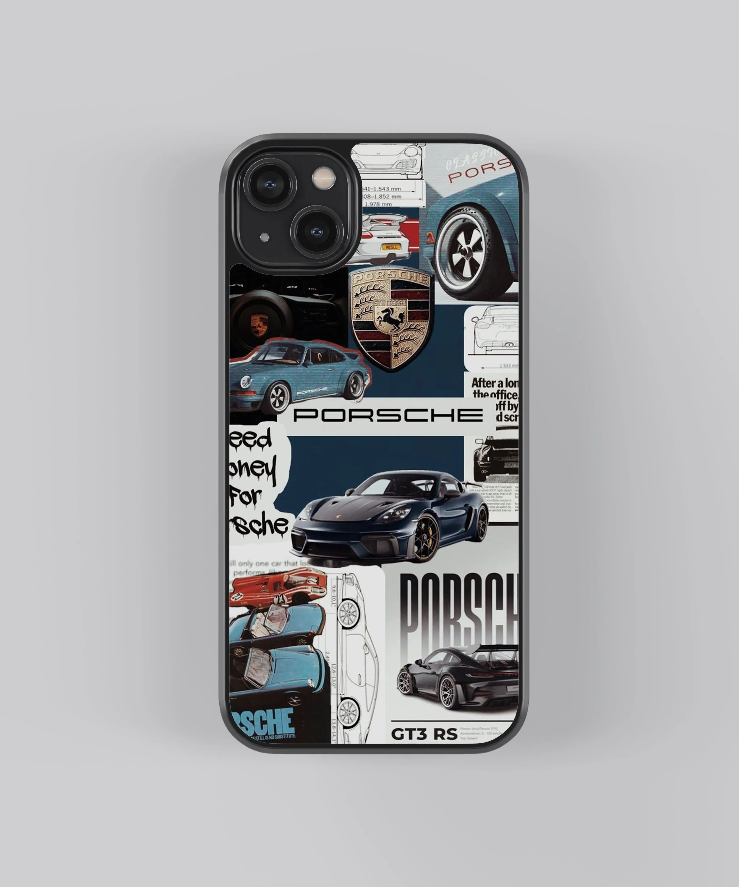 Porsche Aesthetic Pop Culture Glass Phone Case Outdoor Travel Comfort Fit