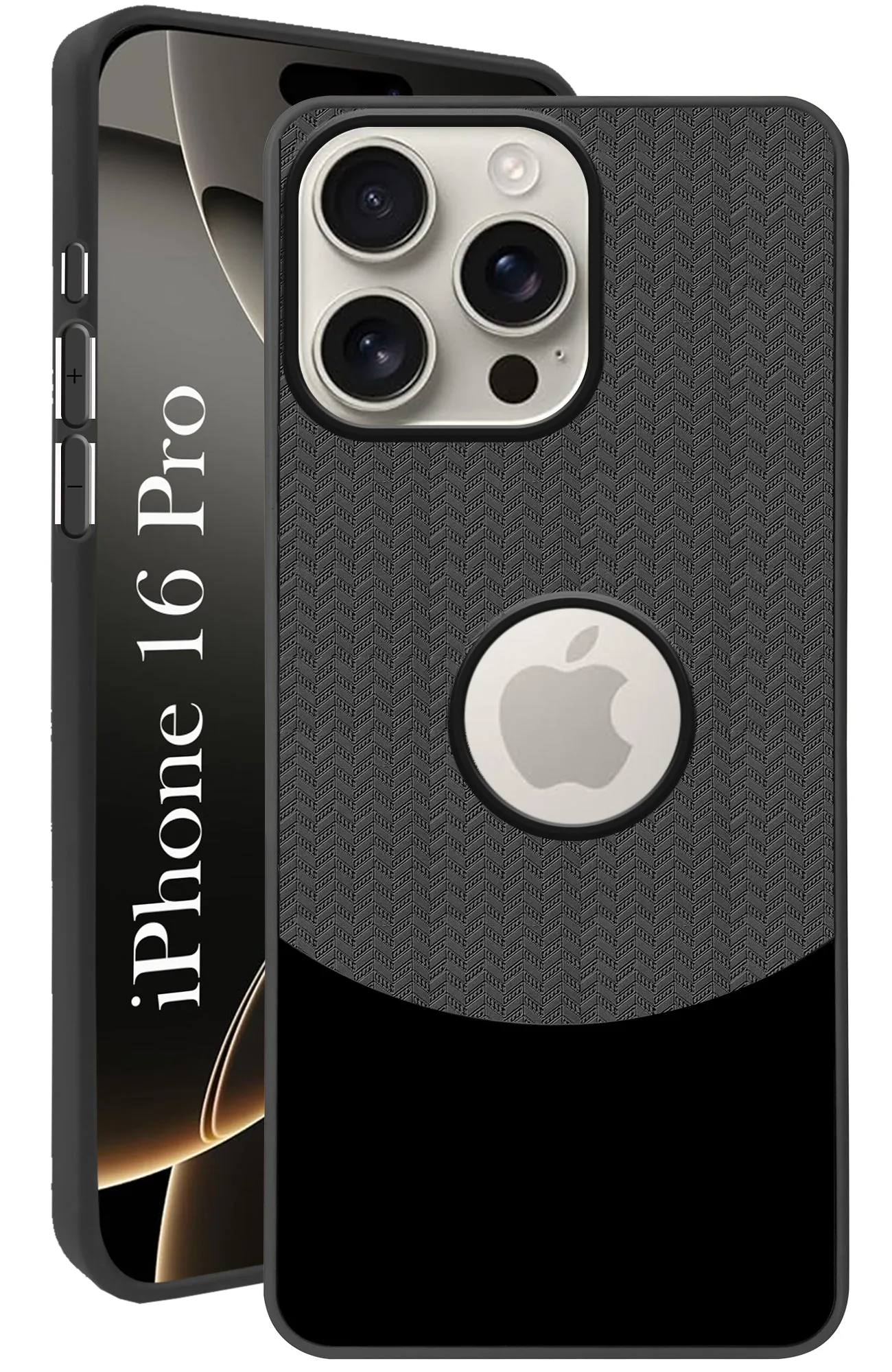 For Apple iPhone 16 Pro Back Cover Case (Elegant PU Leather Finish | Premium Minimalist Professional | Camera Protection Bump) Protective Detailing