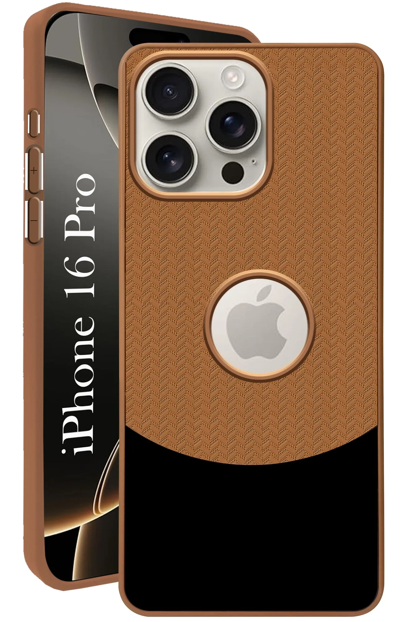 Soft Grip Recyclable Material For Apple iPhone 16 Pro Back Cover Case (Elegant PU Leather Finish | Premium Minimalist Professional | Camera Protection Bump)