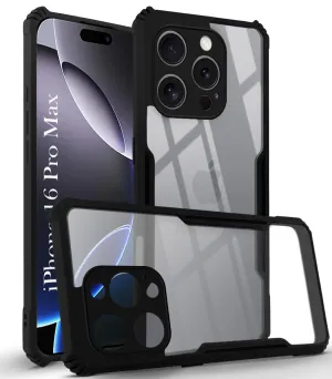 For Apple iPhone 16 Pro Max Back Cover Case ( Shockproof with Polycarbonate Clear Panel | Professional) Printed Artwork