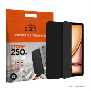 Eiger Storm 250m Stylus Case for Apple iPad Air 11 (2024)/ Air (2022) in Black easy snap on design shockproof protective folio