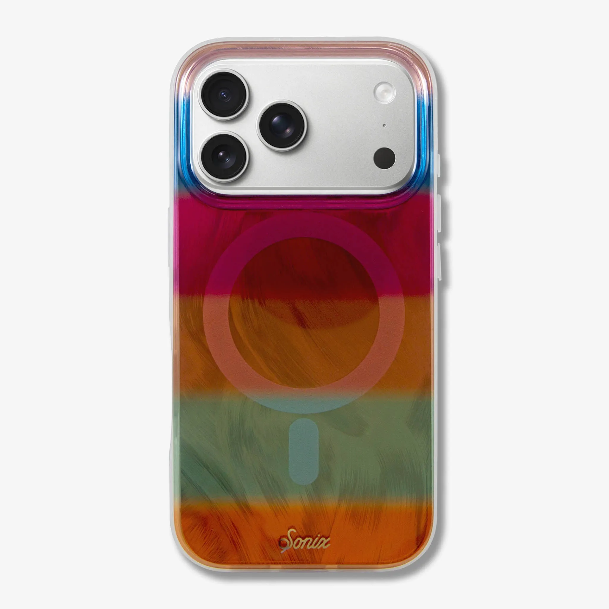 Premium Surface Fuzzy Sweater Stripes MagSafe? Compatible iPhone Case