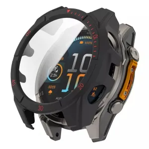 Garmin Fenix 8 - 47mm AMOLED Hard Case with Glass (Black/Red) Edge Shield