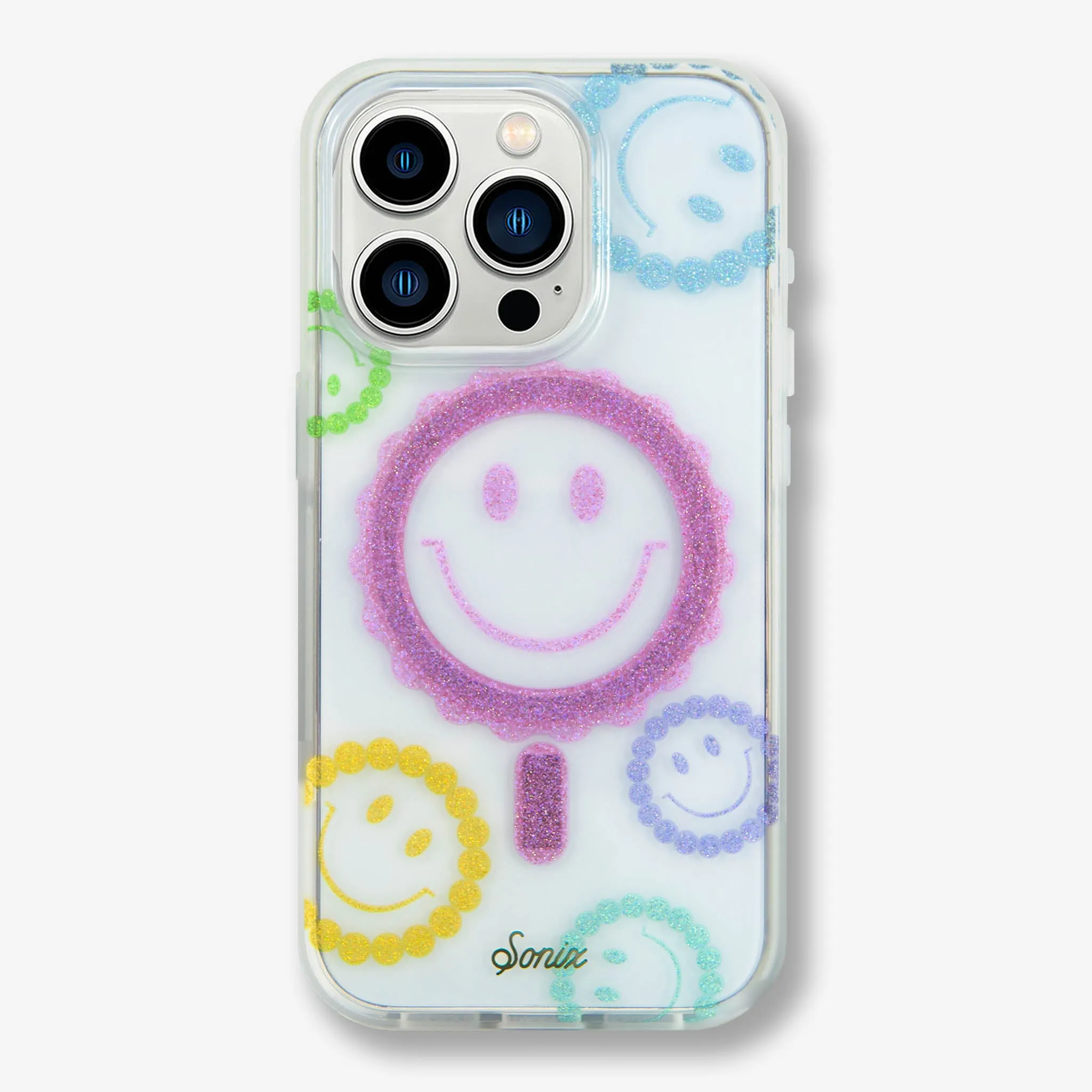 Sleek Appearance Matte Shield Layer Glitter Smiley MagSafe? Compatible iPhone Case
