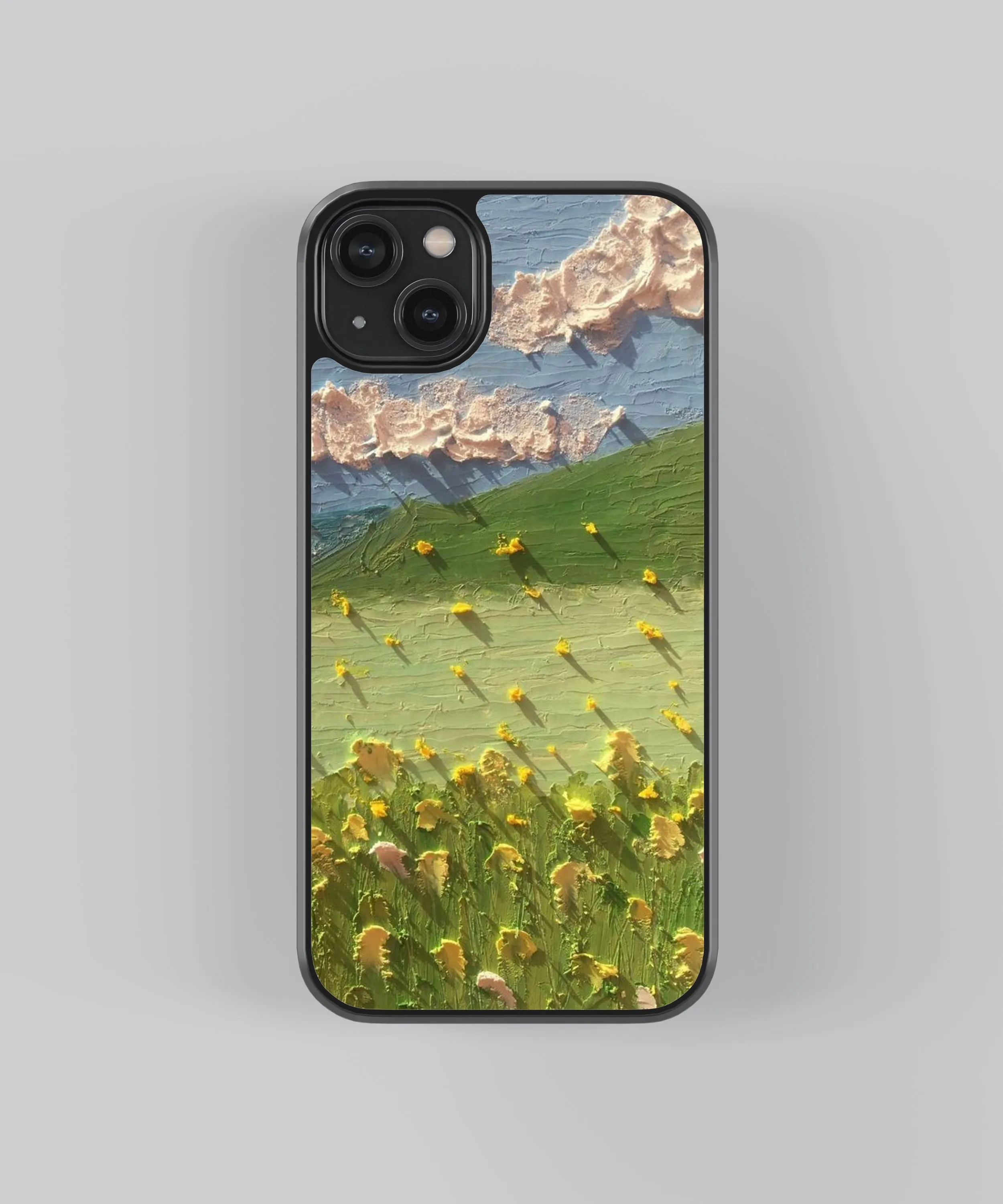 Grass Field Art Abstract Glass Phone Case Cover Comfort Finish