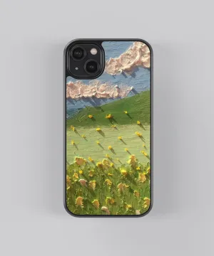 Grass Field Art Abstract Glass Phone Case Cover Comfort Finish
