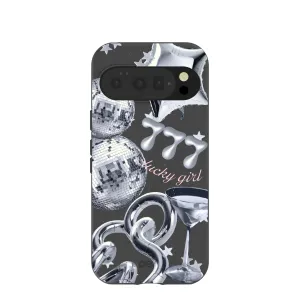 Black Cosmic Luck Google Pixel 10/10 Pro Case Ergonomic form Minimal Detail Texture