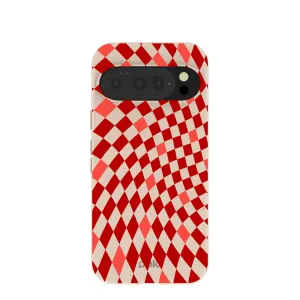 Matte Pattern Design Premium Quality Seashell Red Checks Google Pixel 10/10 Pro Case