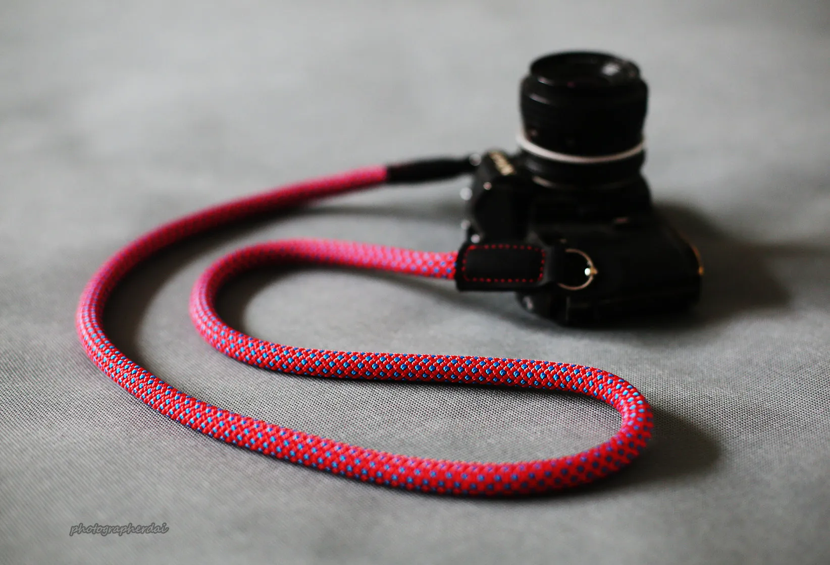 Quick Snap Handmad Camera Strap Merry Red Climbing Rope  &windmup.com
