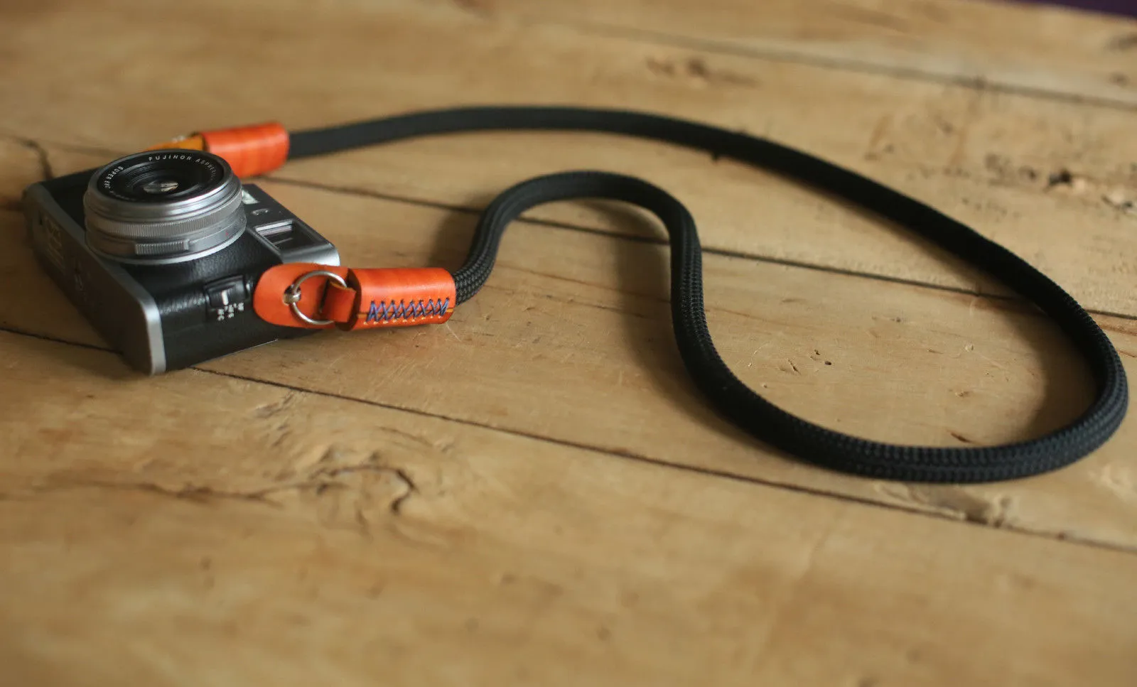 Handmade Camera Strap black sport Climbing Rope E &Windmup.com Metal Hook