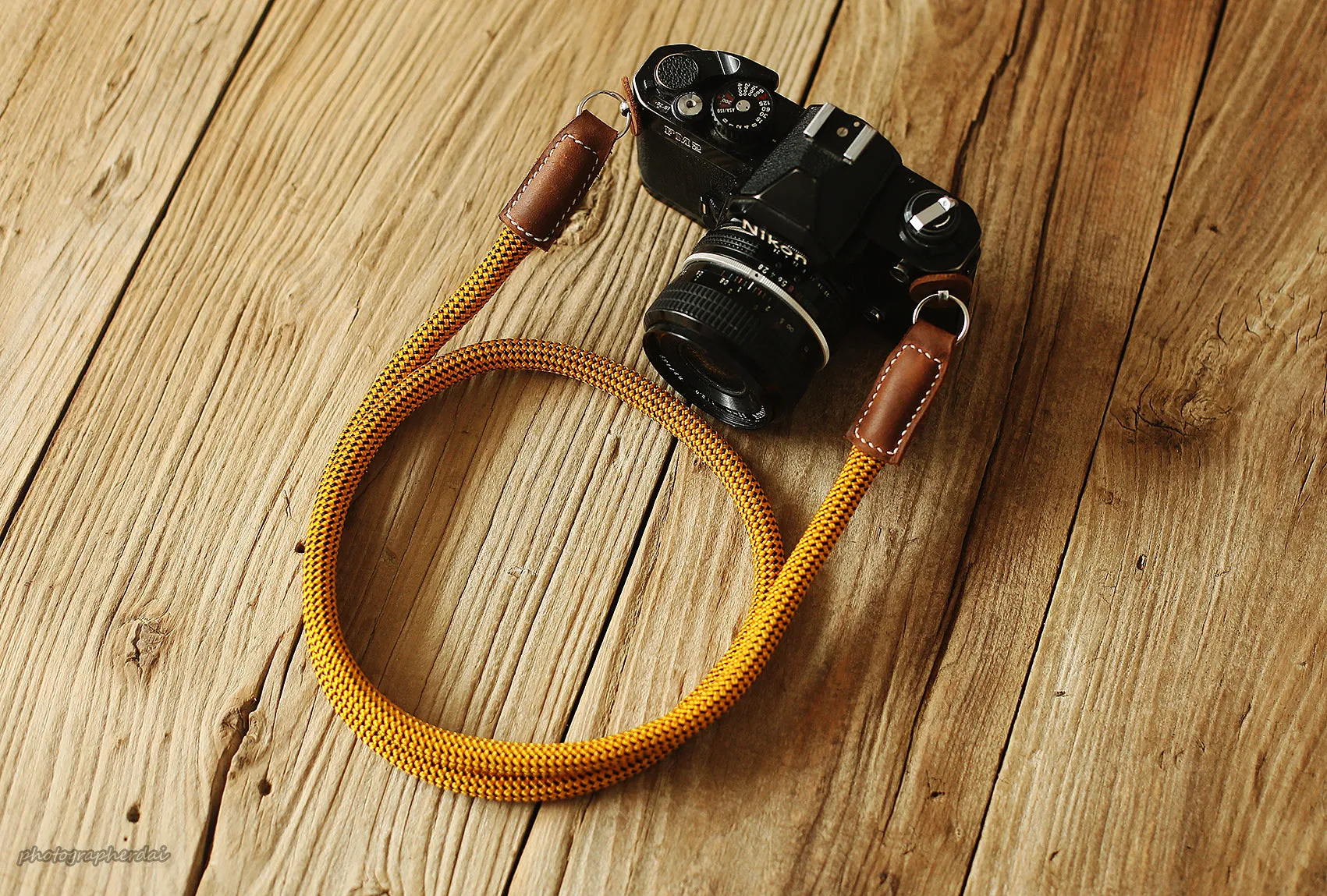 Handmade Camera Strap Dazzling Gold Climbing Rope &Windmup.com standard size Fitness use