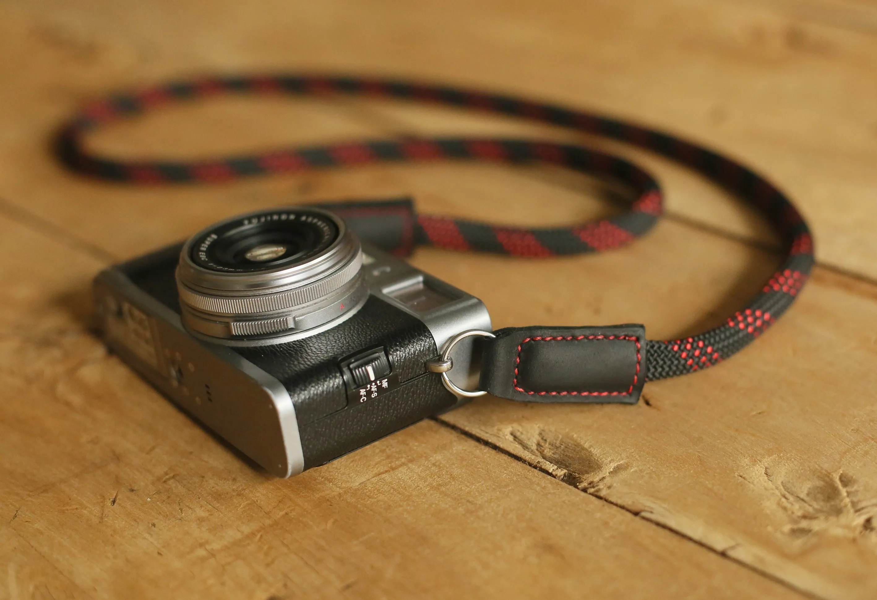 Handmade Camera Strap Elf black Climbing Rope &Windmup.com Rotating Hook Neon color