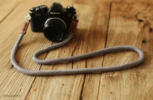 Hiking Handmade Camera Strap Light grey Climbing Rope Leather&Windmup.com