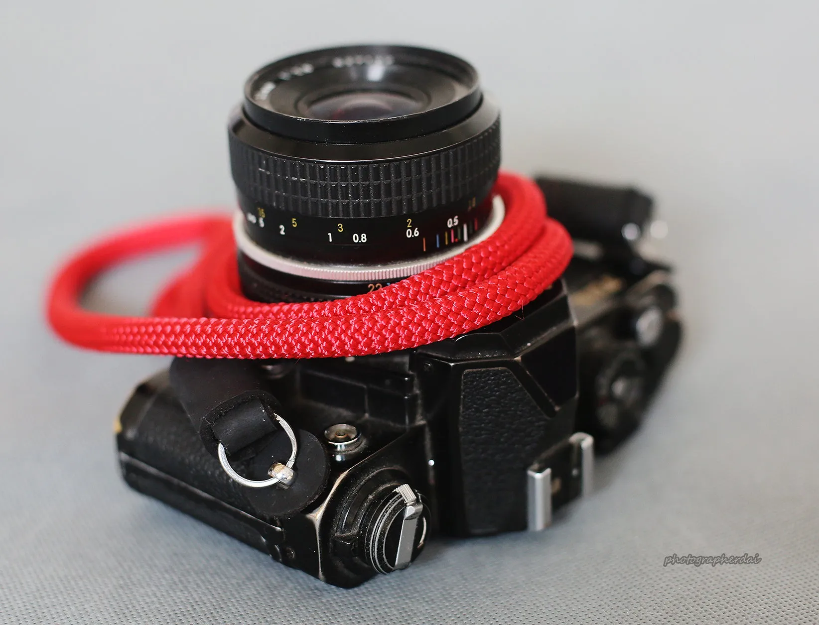 Teen Use Handmade Camera Strap Red Climbing Rope A&Windmup.com