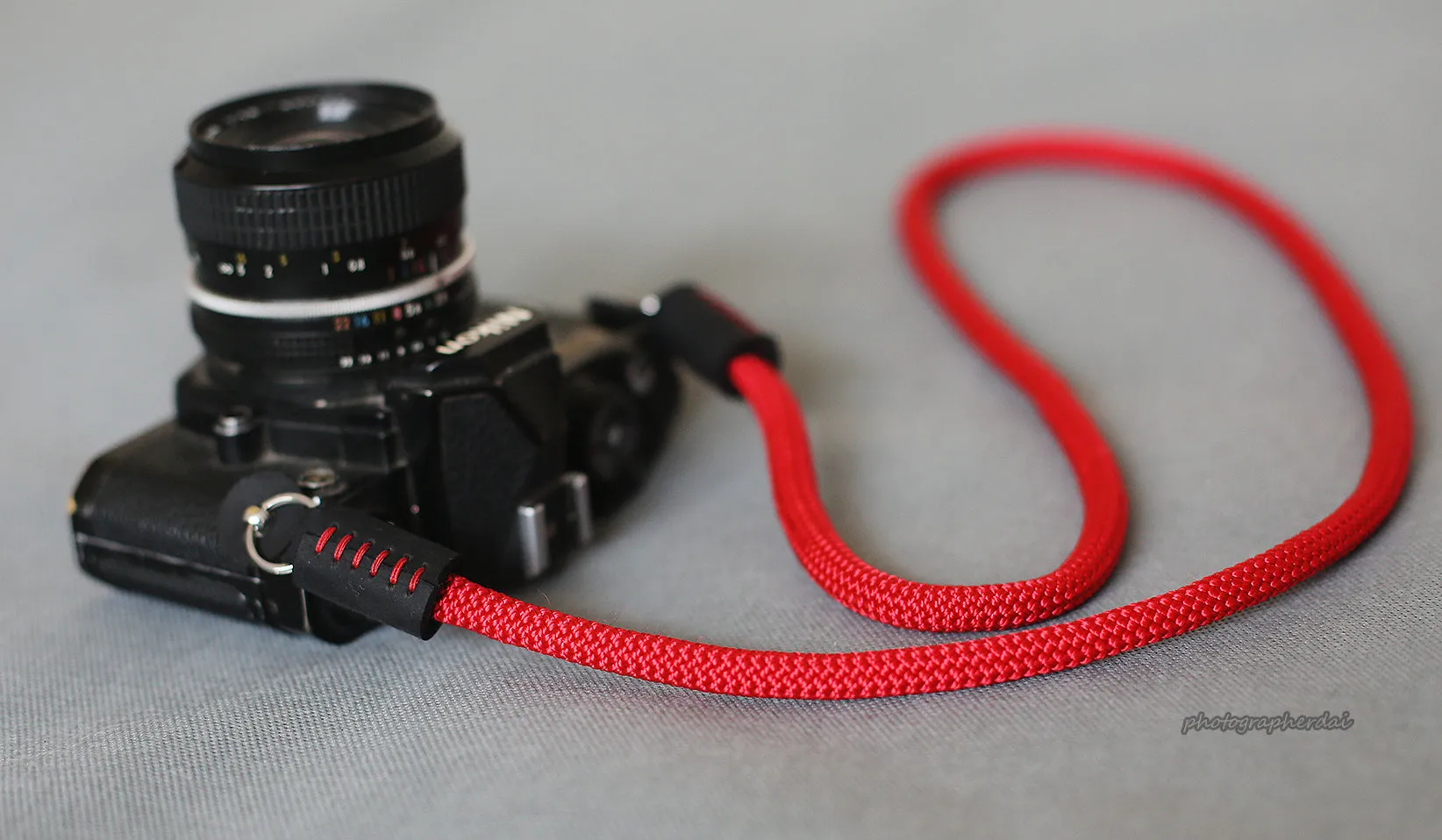 Handmade Camera Strap Red Climbing Rope A&Windmup.com Google Pixel Secure Gear