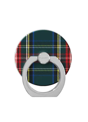 Green Plaid Adhesive Phone Ring Stand Smooth Spin Dock