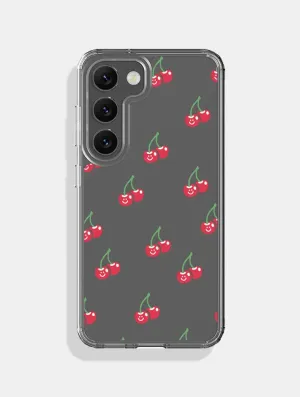Happy Cherry Android Case Flexible Edge Texture Classic Look