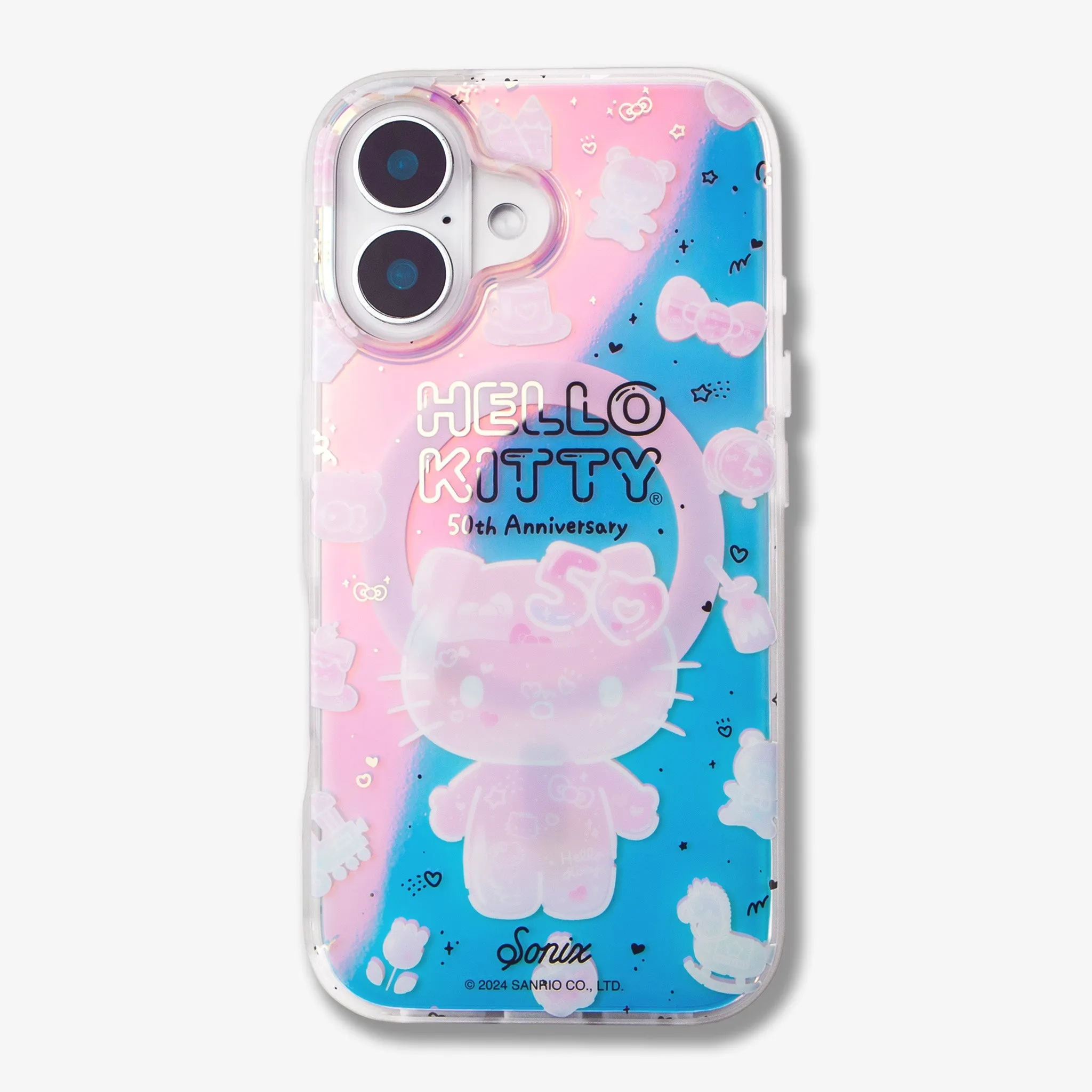Stylish Layer Fashionable Texture Hello Kitty? 50th Anniversary MagSafe? Compatible iPhone Case